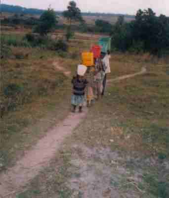 Fetching water for cooking and washing.