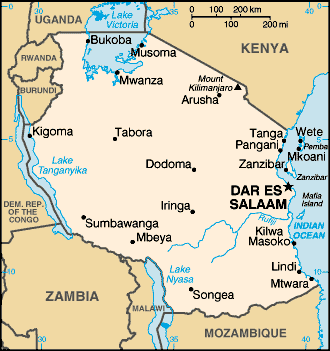 A map of
Tanzania